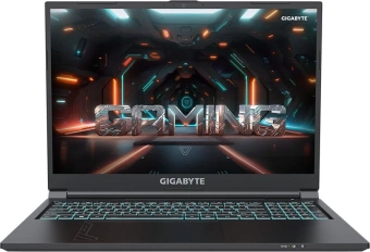 Ноутбук Gigabyte G6 Core i7 12650H 16Gb SSD512Gb NVIDIA GeForce RTX4050 6Gb 16" IPS FHD+ (1920x1200) FreeDOS black WiFi BT Cam (MF-G2KZ853SD) - купить недорого с доставкой в интернет-магазине