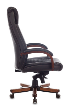 Кресло руководителя Бюрократ T-9924WALNUT черный кожа крестов. металл/дерево - купить недорого с доставкой в интернет-магазине