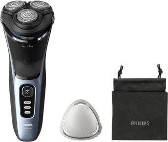 Бритва роторная Philips S3243/12 реж.эл.:3 питан.:аккум. голубой/серебристый - купить недорого с доставкой в интернет-магазине