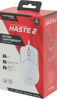 Мышь HyperX Pulsefire Haste 2 белый оптическая 26000dpi USB 5but (6N0A8AA) - купить недорого с доставкой в интернет-магазине