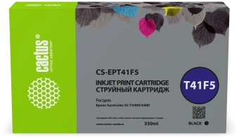 Картридж струйный Cactus CS-EPT41F5 T41F5 черный пигментный (350мл) для Epson SureColor SC-T5400M/SC-T3405/SC-T5405 с чипом - купить недорого с доставкой в интернет-магазине
