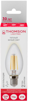 Лампа филам. Thomson Filament TH-B2071 11Вт цок.:E14 свеча 220B 2700K св.свеч.бел.теп. Candle (упак.:1шт) - купить недорого с доставкой в интернет-магазине