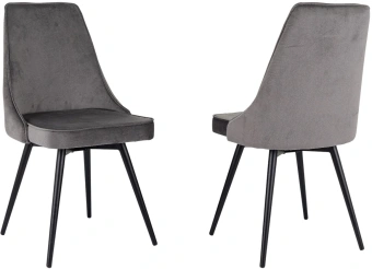 Стул для дома Бюрократ CH-K4_SP_2 с повор.мех. комплект 2шт т.серый Holland 18 металл черный на ножках (CH-K4_1/SP/HL18_2) - купить недорого с доставкой в интернет-магазине