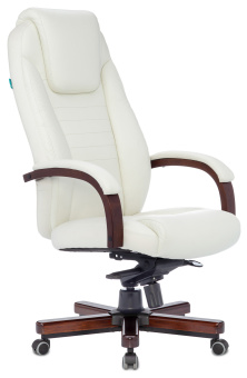 Кресло руководителя Бюрократ T-9923WALNUT слоновая кость кожа крестов. металл/дерево - купить недорого с доставкой в интернет-магазине