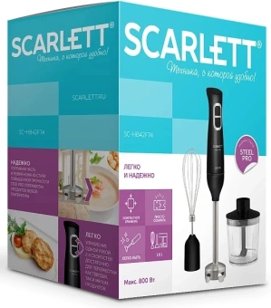Блендер погружной Scarlett SC-HB42F74 800Вт черный - купить недорого с доставкой в интернет-магазине