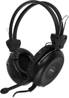 Наушники с микрофоном A4Tech HS-30 черный 2м мониторные оголовье - купить недорого с доставкой в интернет-магазине