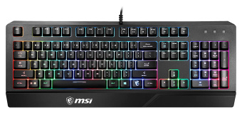 Клавиатура MSI Vigor GK20 RU черный USB Multimedia for gamer LED (подставка для запястий) - купить недорого с доставкой в интернет-магазине