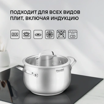 Кастрюля Rondell Calypso RDS-1672 5.8л. d=22см (с крышкой) стальной - купить недорого с доставкой в интернет-магазине