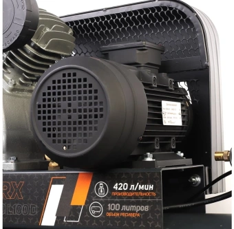 Компрессор поршневой Patriot Профессионал KRX 420 L100 D масляный 420л/мин 100л 2200Вт черный - купить недорого с доставкой в интернет-магазине