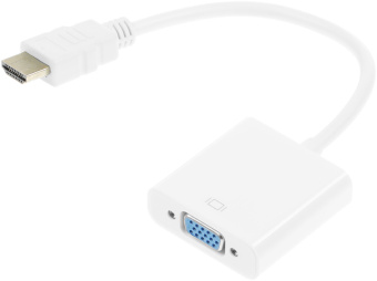 Переходник аудио-видео Premier 5-983 HDMI (m)/VGA (f)/Jack 3.5 (f) 0.15м. белый - купить недорого с доставкой в интернет-магазине