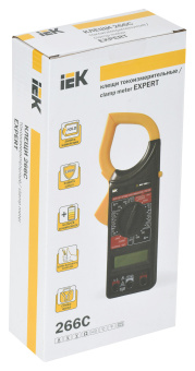 Клещи токоизмерительные IEK Expert 266C цифр. измер.ток:переменный черный/желтый (TCM-1C-266) - купить недорого с доставкой в интернет-магазине