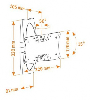 Кронштейн для телевизора Holder LCDS-5062 черный глянец 19"-32" макс.30кг настенный поворот и наклон - купить недорого с доставкой в интернет-магазине