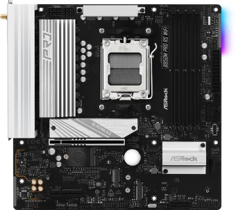 Материнская плата Asrock B850M PRO RS WIFI Socket AM5 AMD B850 4xDDR5 mATX AC`97 8ch(7.1) 2.5Gg RAID+HDMI+DP - купить недорого с доставкой в интернет-магазине