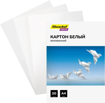 Картон белый Silwerhof мелов. 20л. A4 Create 240г/м2 обл.мел.картон ПЭТ 200x280мм - купить недорого с доставкой в интернет-магазине