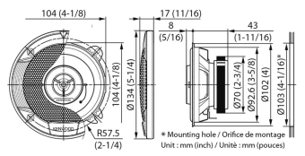 Колонки автомобильные Kenwood KFC-S1066 220Вт 88дБ 4Ом 10см (4дюйм) (ком.:2кол.) коаксиальные двухполосные - купить недорого с доставкой в интернет-магазине