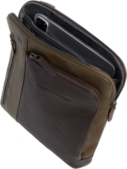 Сумка мужская Piquadro Black Square CA1816B3/VETM хаки/темно-коричневая натур.кожа - купить недорого с доставкой в интернет-магазине