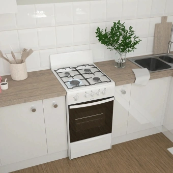 Плита Газовая Darina 1A GM341 001 W белый (без крышки) реш.сталь - купить недорого с доставкой в интернет-магазине