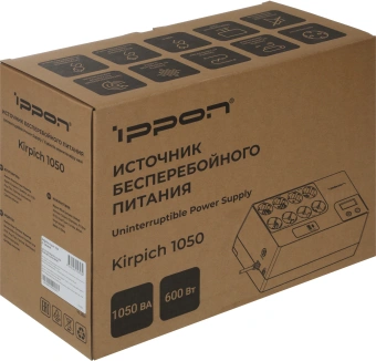 Источник бесперебойного питания Ippon Kirpich 1050 600Вт 1050ВА черный - купить недорого с доставкой в интернет-магазине
