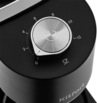 Кофемолка Kitfort КТ-787 200Вт сист.помол.:жернова вместим.:250гр черный/серебристый - купить недорого с доставкой в интернет-магазине