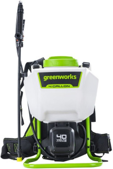 Опрыскиватель Greenworks G40BPS аккум. ранц. 15л белый/зеленый (5300007) - купить недорого с доставкой в интернет-магазине