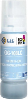 Чернила G&G GG-108LC C13T09C54A светло-голубой70мл для Epson Ecotank L8050/L18050 - купить недорого с доставкой в интернет-магазине