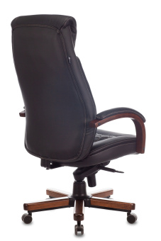 Кресло руководителя Бюрократ T-9924WALNUT черный кожа крестов. металл/дерево - купить недорого с доставкой в интернет-магазине