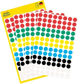 Этикетки Avery Zweckform 3090 104шт на листе диаметр 8мм/70г/м2/4л./ассорти самоклей. универсальная - цена, купить или заказать с доставкой в интернет-магазине Этикетки Avery Zweckform 3090 104шт на листе диаметр 8мм/70г/м2/4л./ассорти самоклей. универсальная - купить недорого с доставкой в интернет-магазине