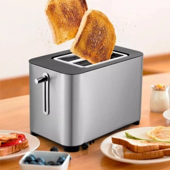 Тостер Kitfort КТ-6210 850Вт серебристый/черный - купить недорого с доставкой в интернет-магазине