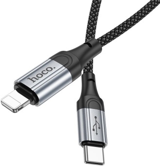 Кабель Hoco X102 Fresh iP USB Type-C (m)-Lightning (m) 1м черный коробка - купить недорого с доставкой в интернет-магазине