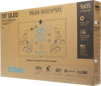 Телевизор QLED BBK 55" 55LED-9232/UTS2C (B) Frameless черный 4K Ultra HD 60Hz DVB-T2 DVB-C DVB-S2 USB WiFi Smart TV - купить недорого с доставкой в интернет-магазине