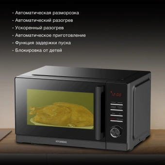 Микроволновая Печь Hyundai HYM-D3012 25л. 800Вт черный - купить недорого с доставкой в интернет-магазине