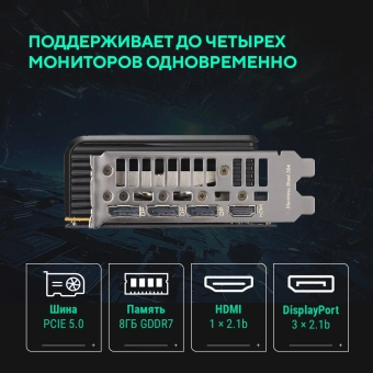 Видеокарта Asus PCI-E 5.0 PRIME-RTX5060-O8G NVIDIA GeForce RTX 5060 8Gb 128bit GDDR7 2565/28000 HDMIx1 DPx3 HDCP Ret - купить недорого с доставкой в интернет-магазине