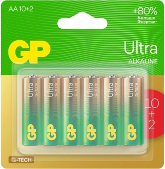 Батарея GP Ultra 15AUA21-2CRSBC12 AA (12шт) блистер - купить недорого с доставкой в интернет-магазине