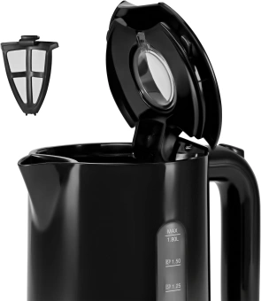 Чайник электрический Polaris PWK 1803C 1.8л. 2200Вт черный корпус: пластик - купить недорого с доставкой в интернет-магазине
