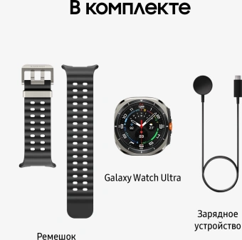 Смарт-часы Samsung Galaxy Watch Ultra LTE 47мм 1.5" AMOLED корп.серый рем.черный (SM-L705FZTACAU) - купить недорого с доставкой в интернет-магазине