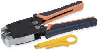 Инструмент обжимной Cabeus HT-500 для RJ-45/RJ-12/RJ-11 черный/оранжевый - купить недорого с доставкой в интернет-магазине
