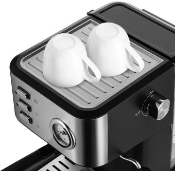 Кофеварка рожковая Kitfort КТ-7293 1050Вт черный/серебристый - купить недорого с доставкой в интернет-магазине