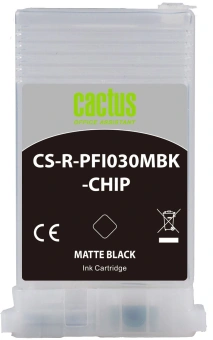 Картридж перезаправляемый струйный Cactus CS-R-PFI030MBK-CHIP черный матовый (55мл) для Canon imagePrograf TA-20/30/TM-240/340 - купить недорого с доставкой в интернет-магазине