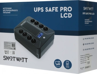 Источник бесперебойного питания Smartwatt Safe Pro LCD 480Вт 800ВА черный - купить недорого с доставкой в интернет-магазине