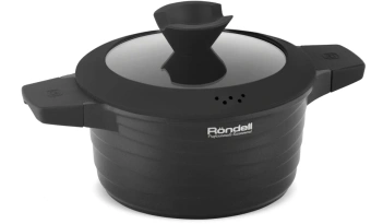 Кастрюля Rondell Walzer RDA-766 4.7л. d=24см (с крышкой) черный - цена, купить или заказать с доставкой в интернет-магазине Кастрюля Rondell Walzer RDA-766 4.7л. d=24см (с крышкой) черный - купить недорого с доставкой в интернет-магазине