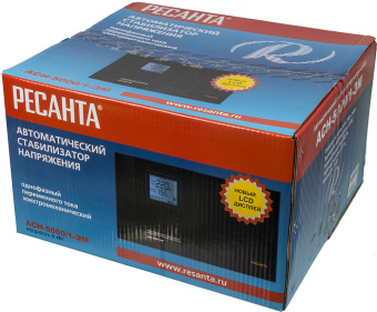 Стабилизатор напряжения Ресанта АСН-5000/1-ЭМ однофазный черный (63/1/6) - купить недорого с доставкой в интернет-магазине