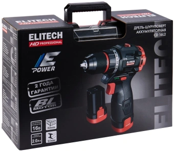 Дрель-шуруповерт Elitech CD 16L2 (E2201.039.01) 32Вт аккум. патрон:быстрозажимной (кейс в комплекте) (205715) - купить недорого с доставкой в интернет-магазине