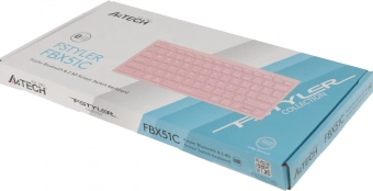 Клавиатура A4Tech Fstyler FBX51C розовый USB беспроводная BT/Radio slim Multimedia (FBX51C PINK) - купить недорого с доставкой в интернет-магазине