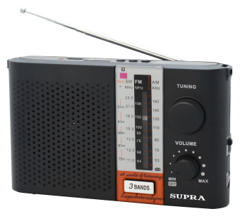 Радиоприемник портативный Supra ST-17U черный USB SD - купить недорого с доставкой в интернет-магазине