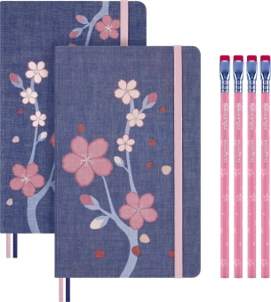 Набор Moleskine Limited Edition Sakura блокнот 2шт/карандаш 4 шт Large - купить недорого с доставкой в интернет-магазине
