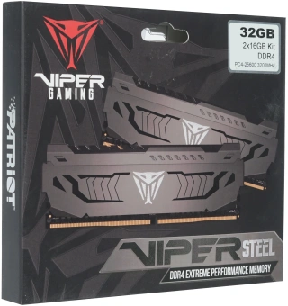 Память DDR4 2x16GB 3200MHz Patriot PVS432G320C6K Viper Steel RTL Gaming PC4-25600 CL16 DIMM 288-pin 1.35В dual rank с радиатором Ret - купить недорого с доставкой в интернет-магазине