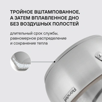 Кастрюля Rondell Balance RDS-753 2л. d=18см (с крышкой) стальной - купить недорого с доставкой в интернет-магазине