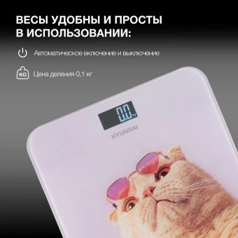 Весы напольные электронные Hyundai H-BS03456 макс.180кг сиреневый - купить недорого с доставкой в интернет-магазине