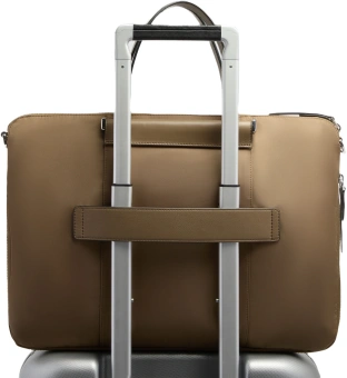 Деловая сумка Piquadro Lyra CA4021W92T/M с отделением для ноутбука 15.6" коричневая нейлон/натур.кожа - купить недорого с доставкой в интернет-магазине