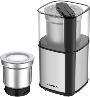 Кофемолка Supra CGS-320 300Вт сист.помол.:ротац.нож вместим.:80гр серебристый - купить недорого с доставкой в интернет-магазине